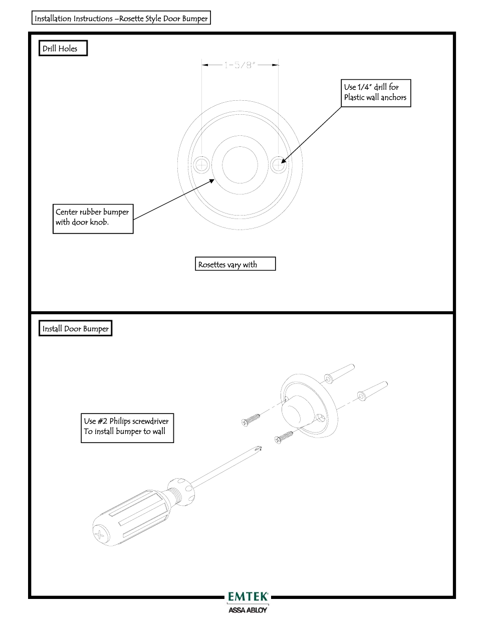 Emtek Wall Bumber User Manual | 1 page