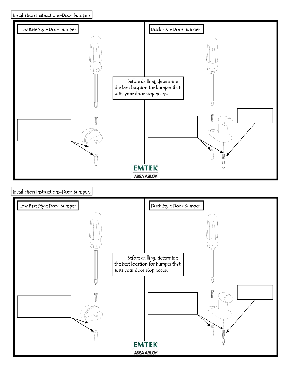 Emtek Dome & Goose Bumber User Manual | 1 page