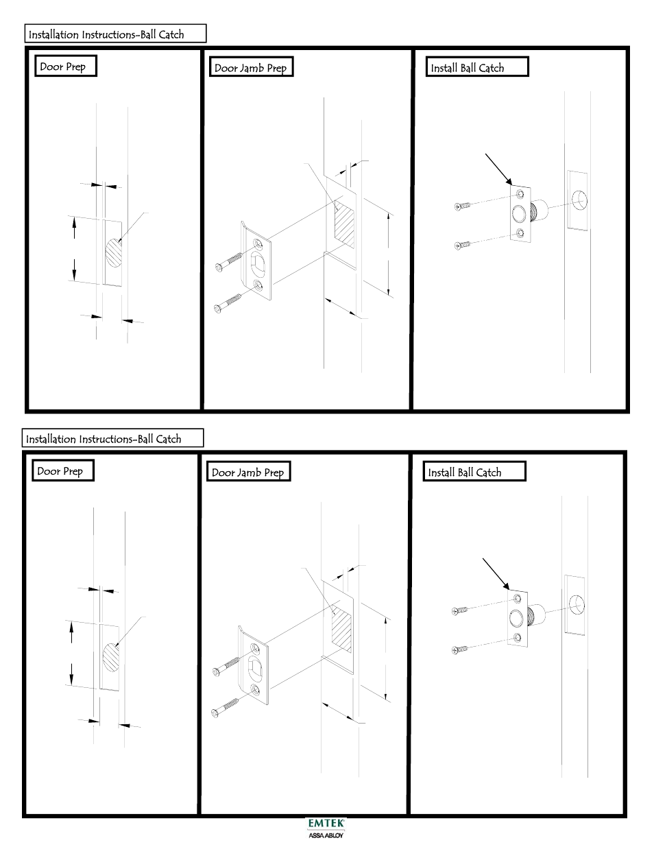 Emtek Ball Catch User Manual | 1 page