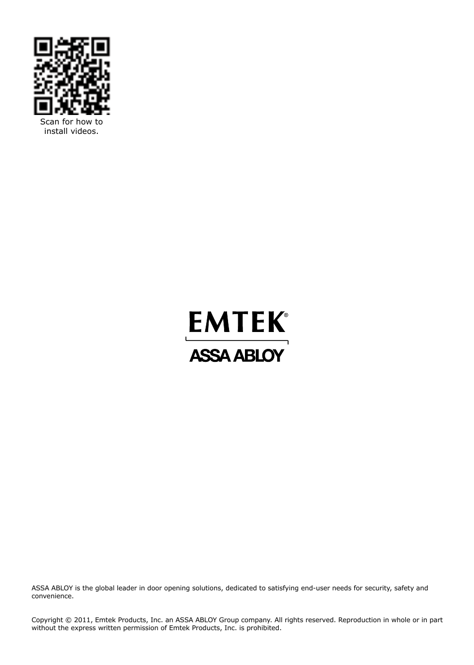 Emtek Keypad Deadbolt Locksets User Manual | Page 12 / 12