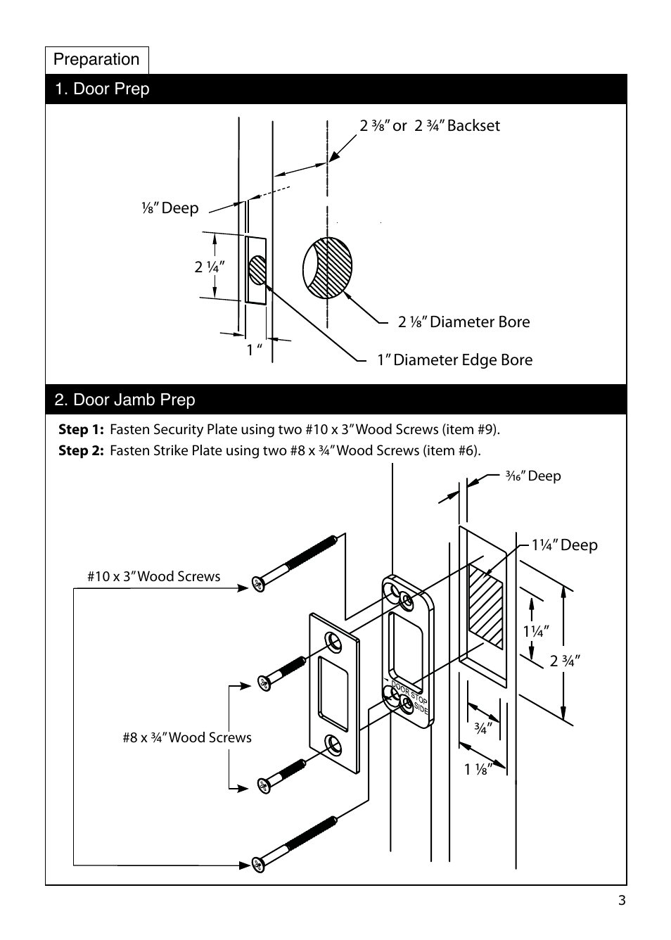 Emtek Keypad Deadbolt Locksets User Manual | Page 3 / 12