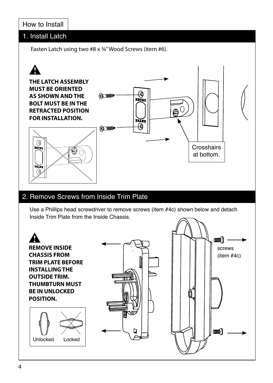 Emtek Keypad Deadbolt Locksets User Manual | Page 4 / 12