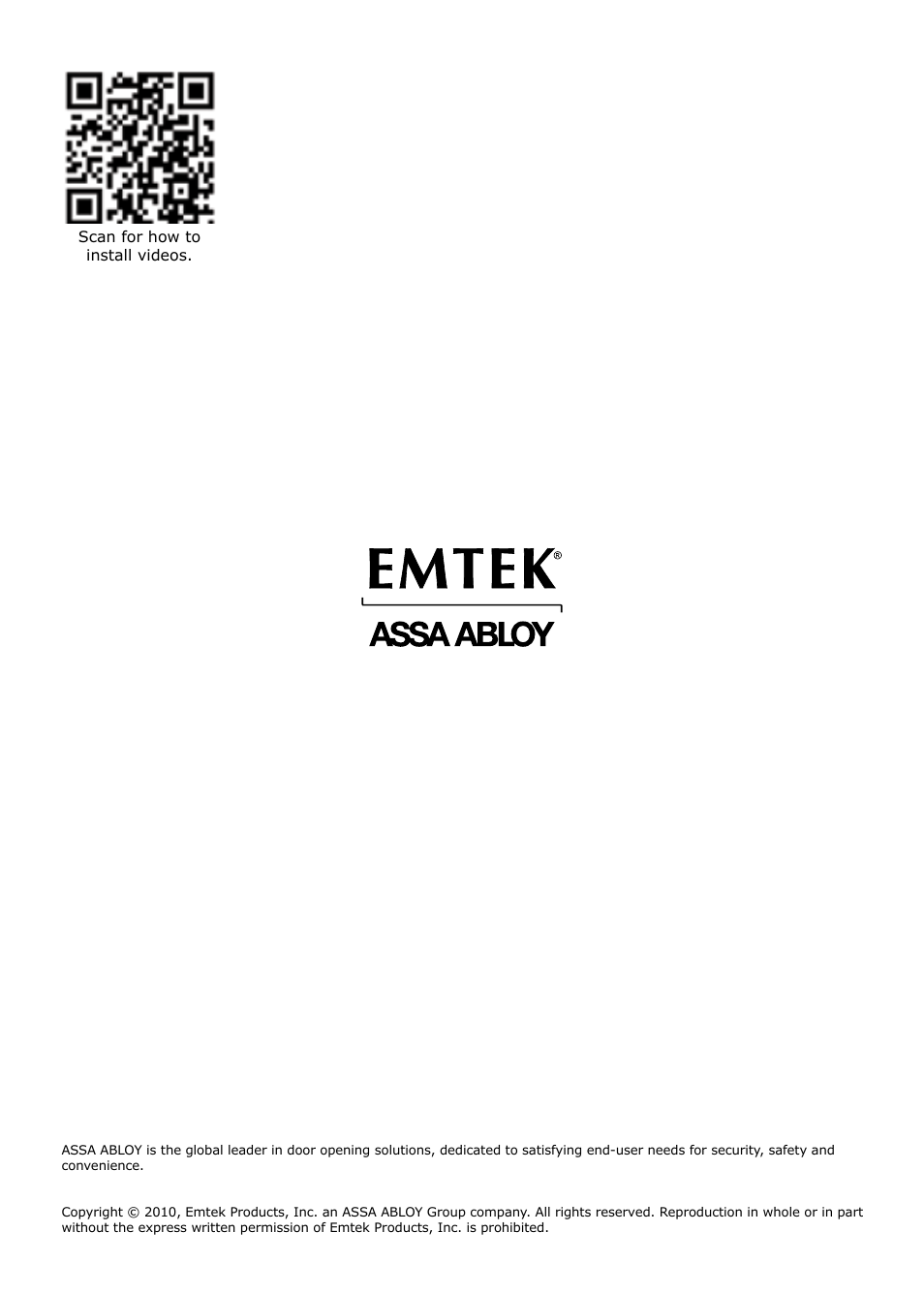 Emtek Keypad Leverset Locksets User Manual | Page 12 / 12
