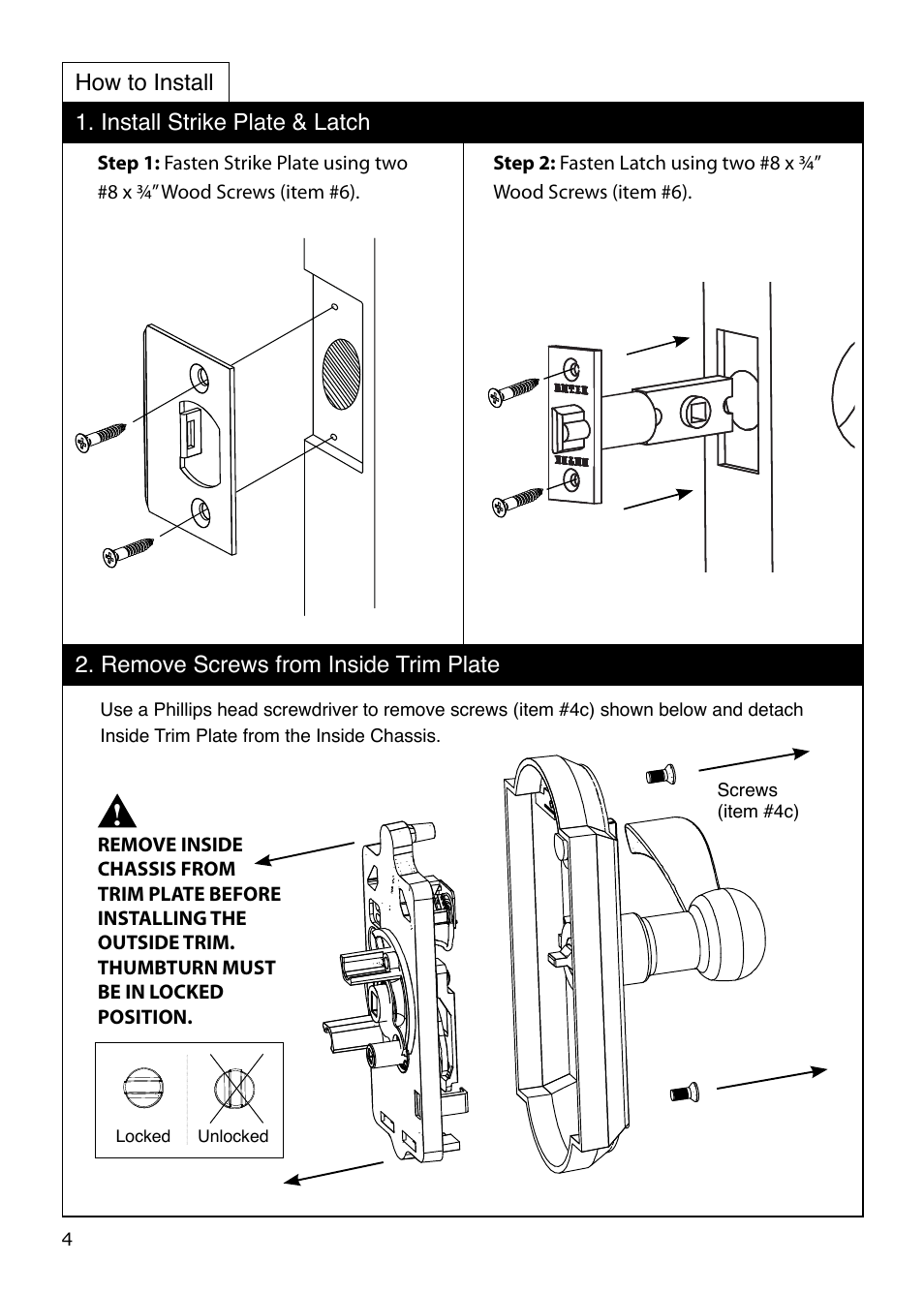 Emtek Keypad Leverset Locksets User Manual | Page 4 / 12