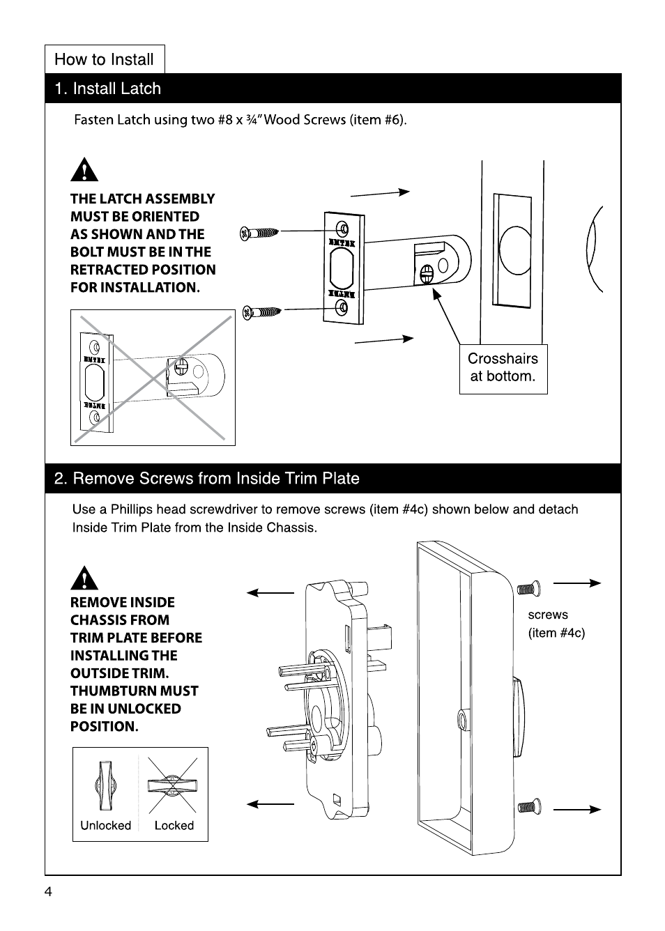 Emtek Modern Keypad Deadbolt Locksets User Manual | Page 4 / 12