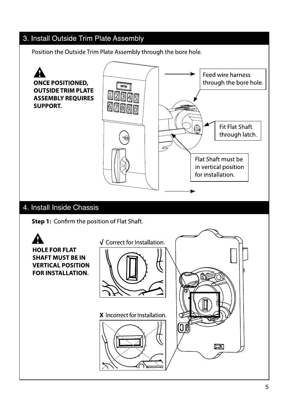 Emtek Modern Keypad Deadbolt Locksets User Manual | Page 5 / 12