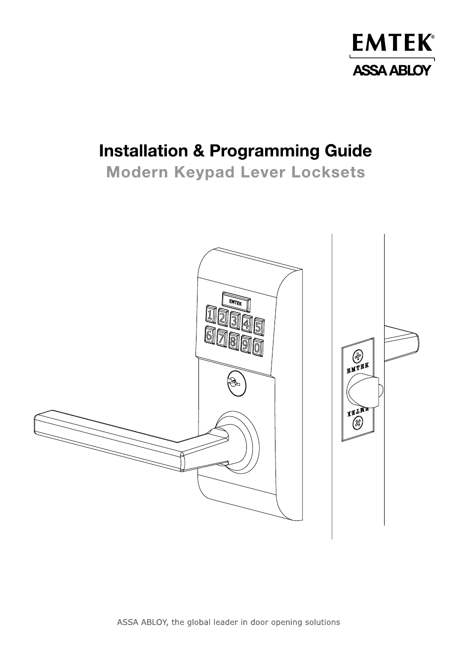 Emtek Modern Keypad Leverset Locksets User Manual | 12 pages