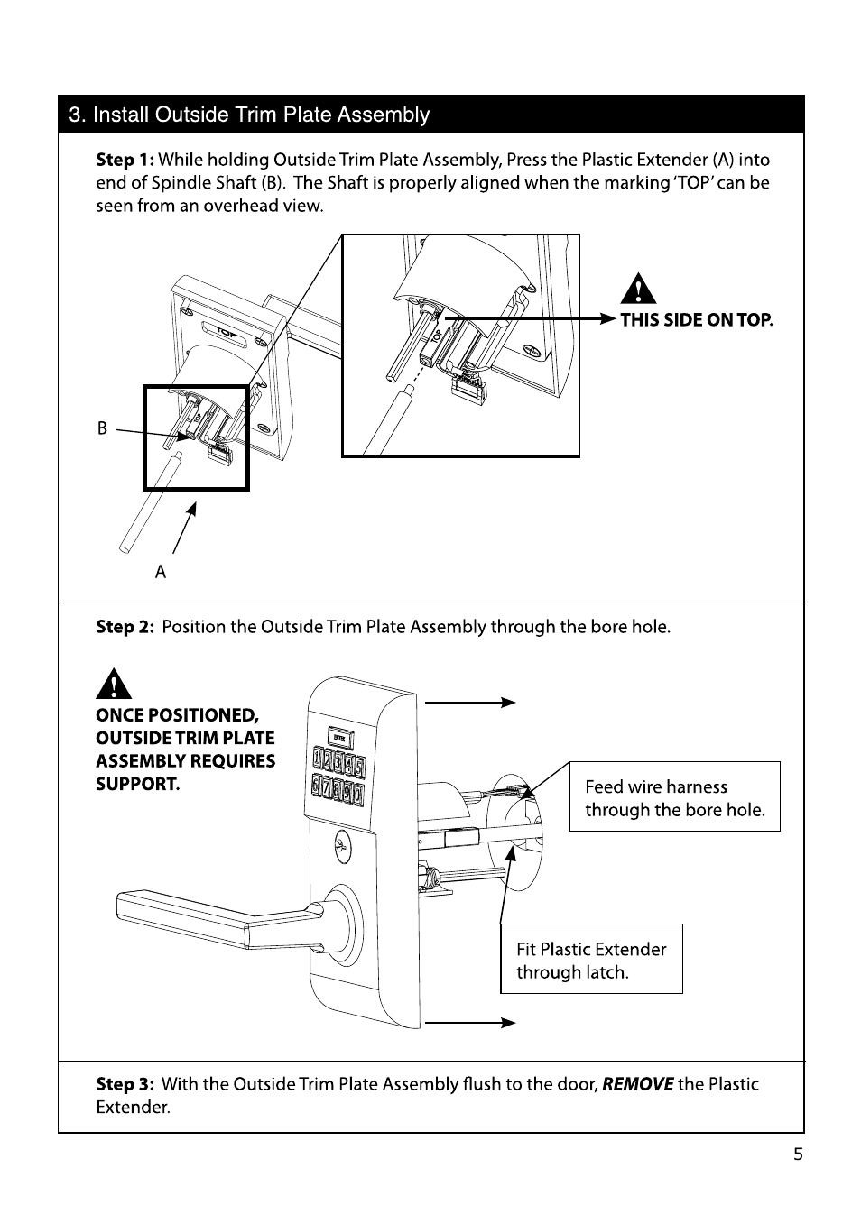 Emtek Modern Keypad Leverset Locksets User Manual | Page 5 / 12