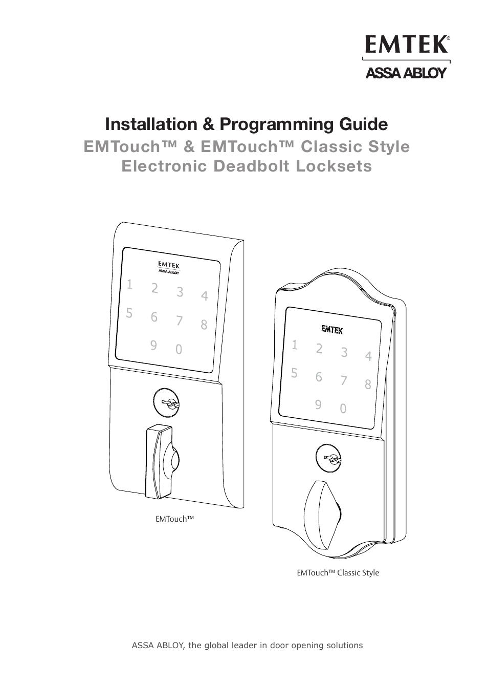 Emtek EMTouch Classic Style Electronic Keypad Deadbolt Locksets User Manual | 12 pages