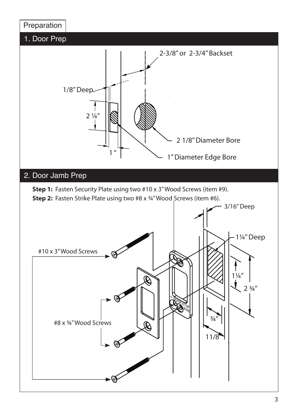 Emtek EMTouch Classic Style Electronic Keypad Deadbolt Locksets User Manual | Page 3 / 12