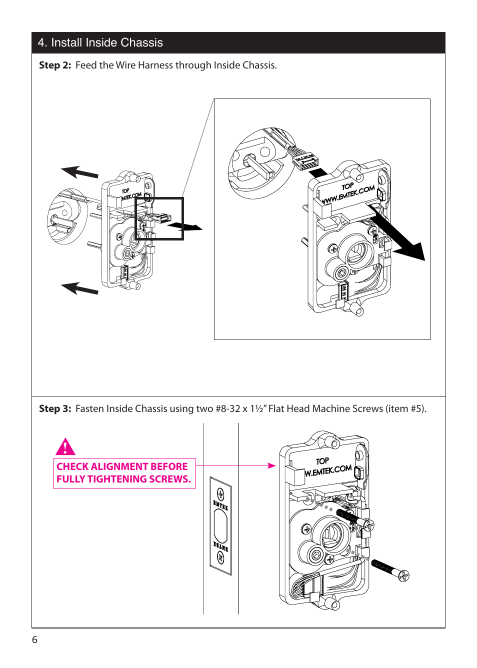 Emtek EMTouch Classic Style Electronic Keypad Deadbolt Locksets User Manual | Page 6 / 12