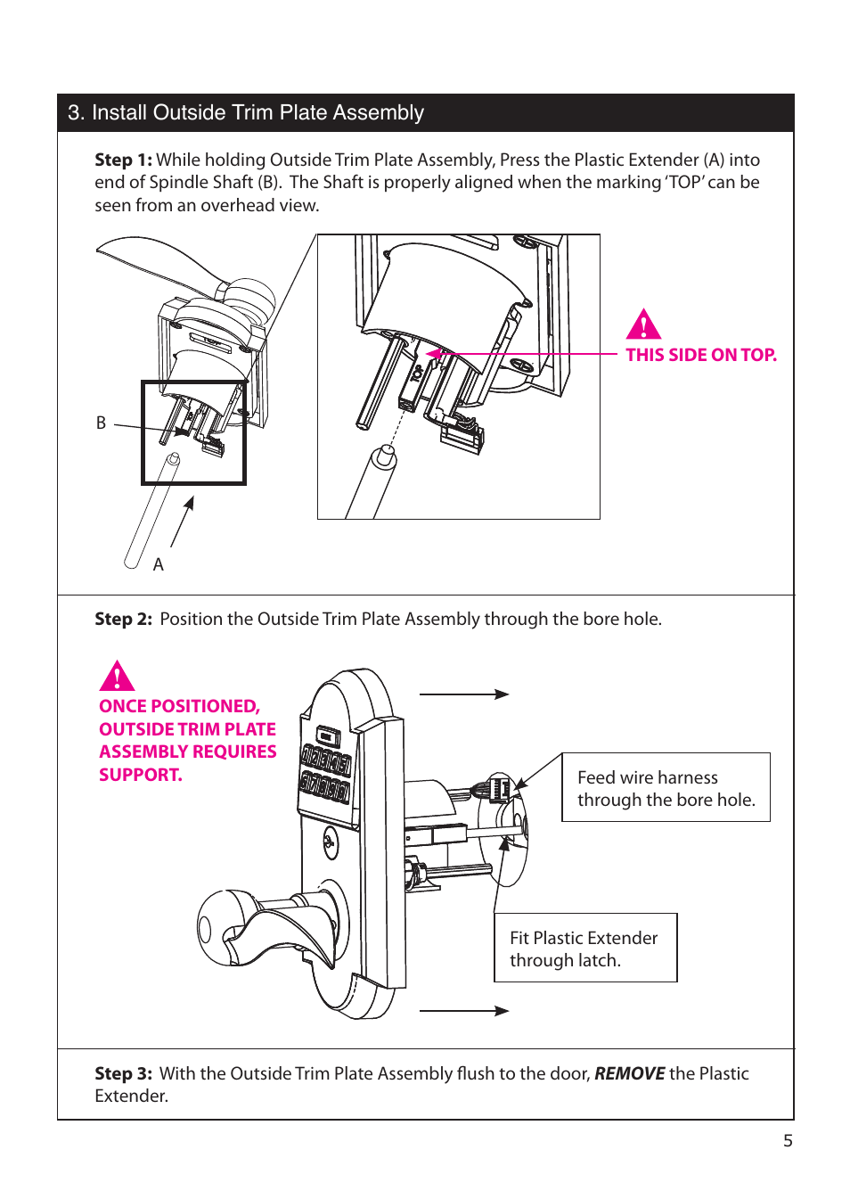 Emtek Keypad Leverset Locksets (Adjustable Latch) User Manual | Page 5 / 12