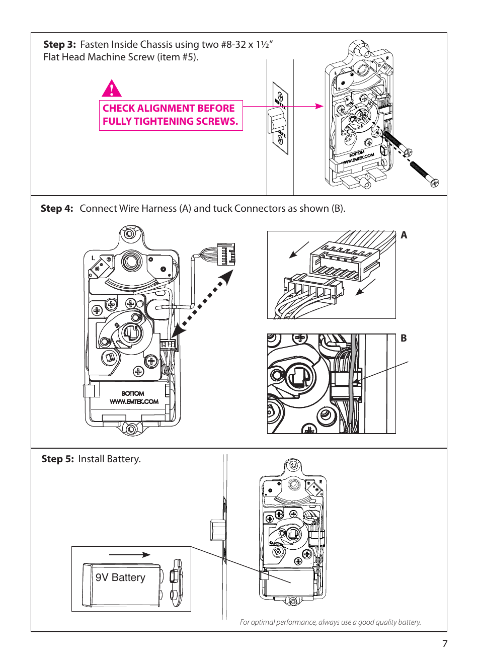 Emtek Keypad Leverset Locksets (Adjustable Latch) User Manual | Page 7 / 12