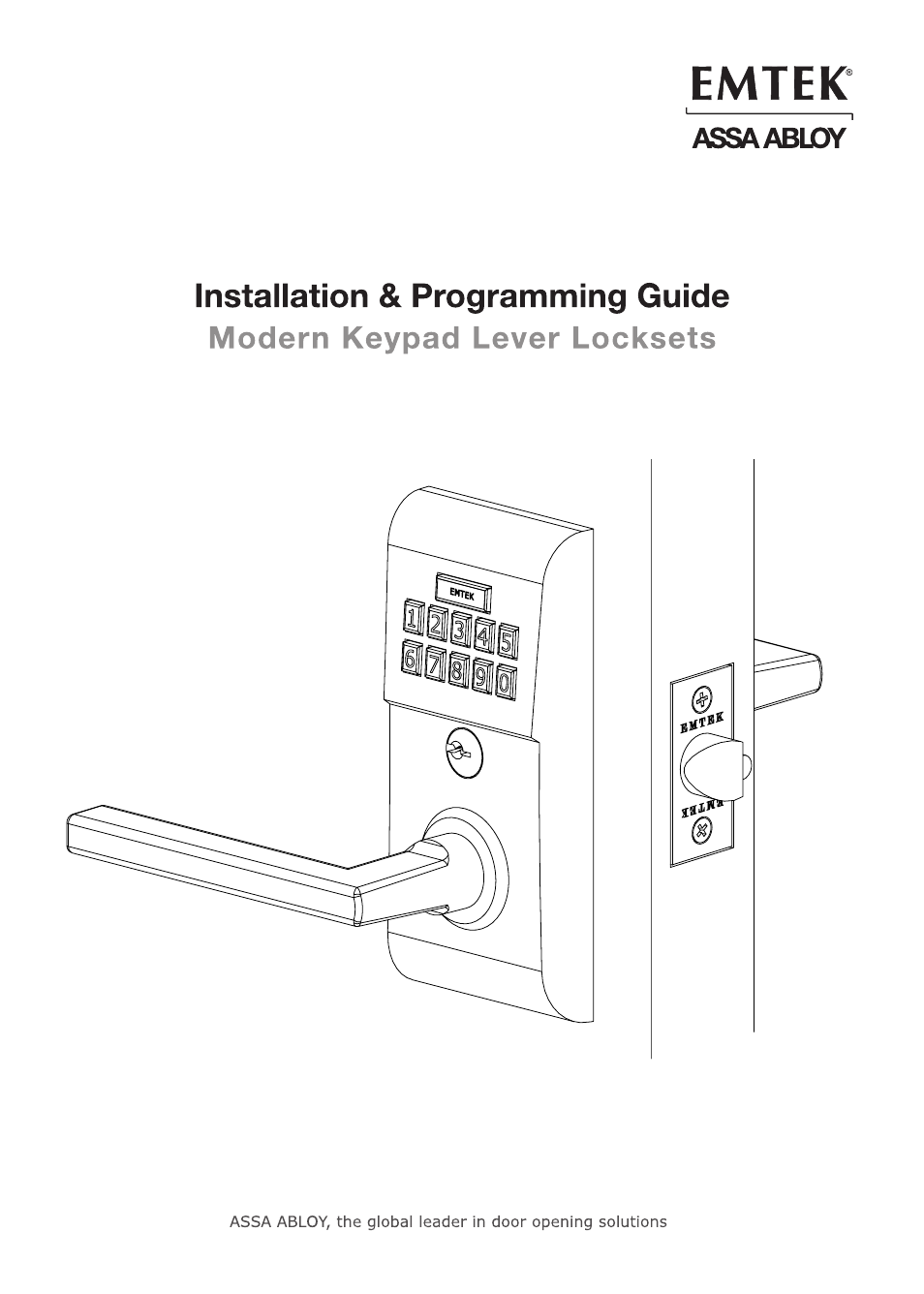 Emtek Modern Keypad Leverset Locksets (Adjustable Latch) User Manual | 12 pages