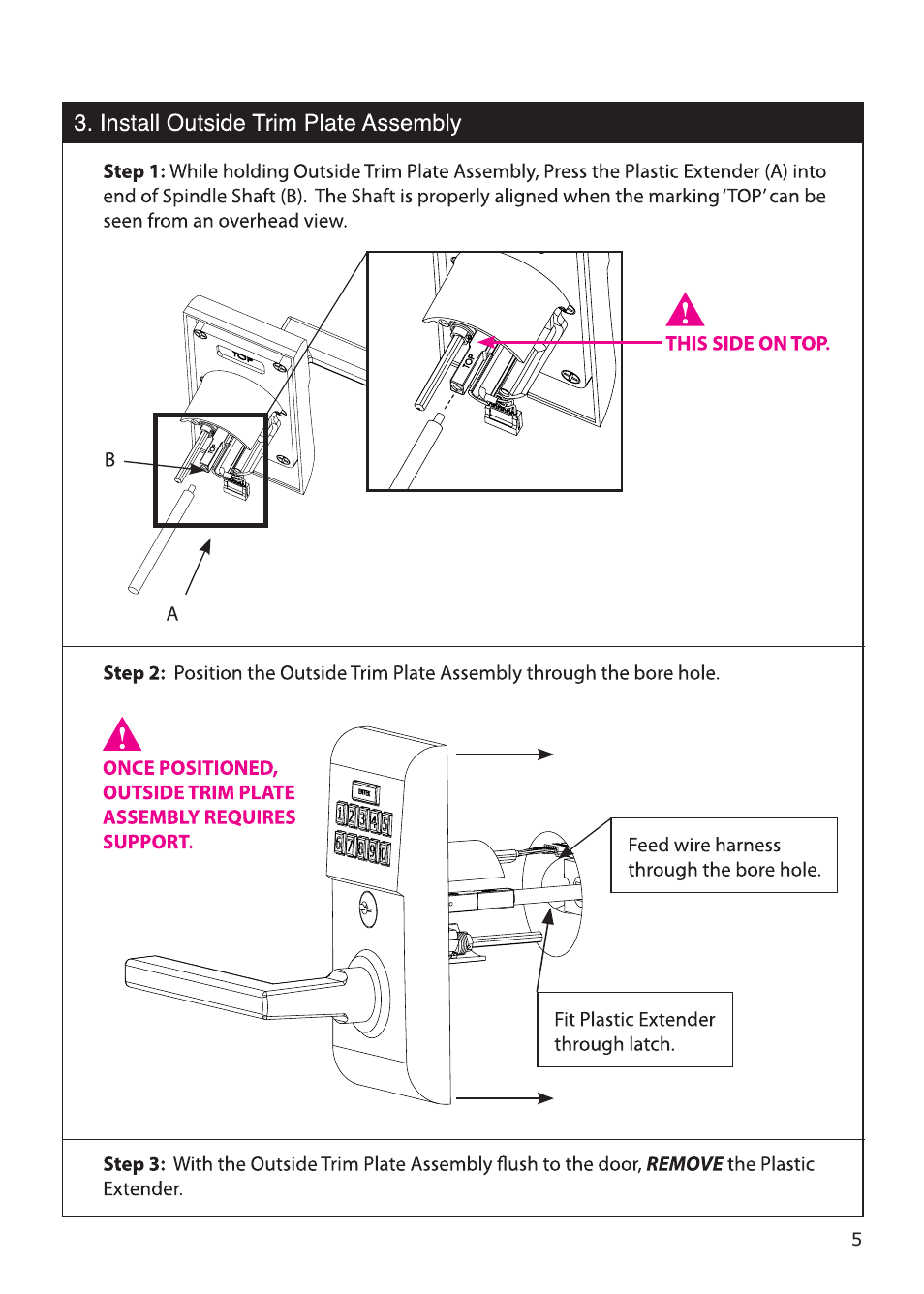 Emtek Modern Keypad Leverset Locksets (Adjustable Latch) User Manual | Page 5 / 12