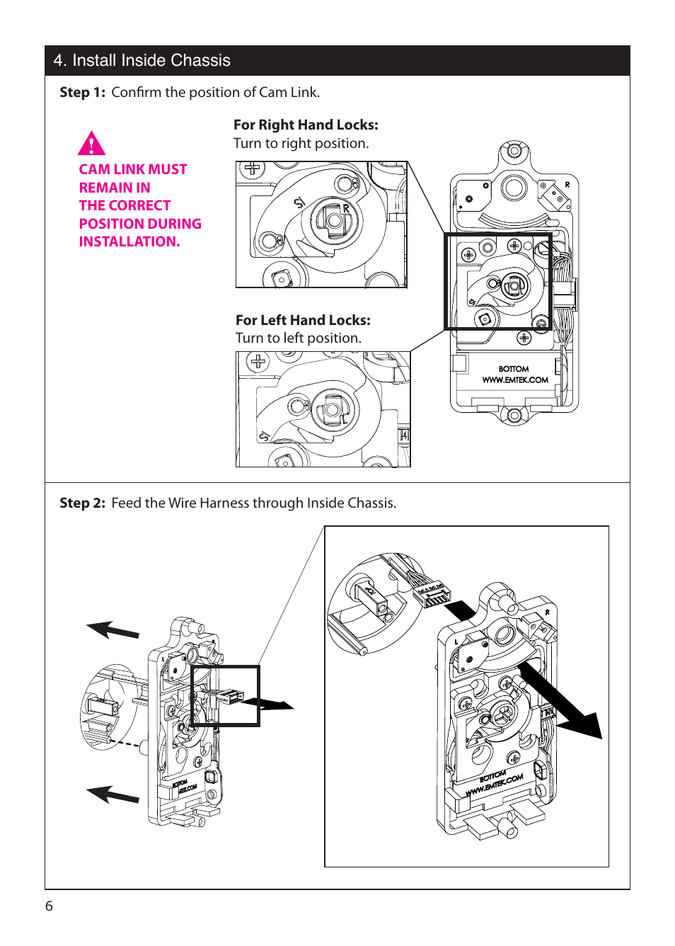 Emtek EMTouch Classic Style Electronic Keypad Leversets Locksets (Adjustable Latch) User Manual | Page 6 / 12