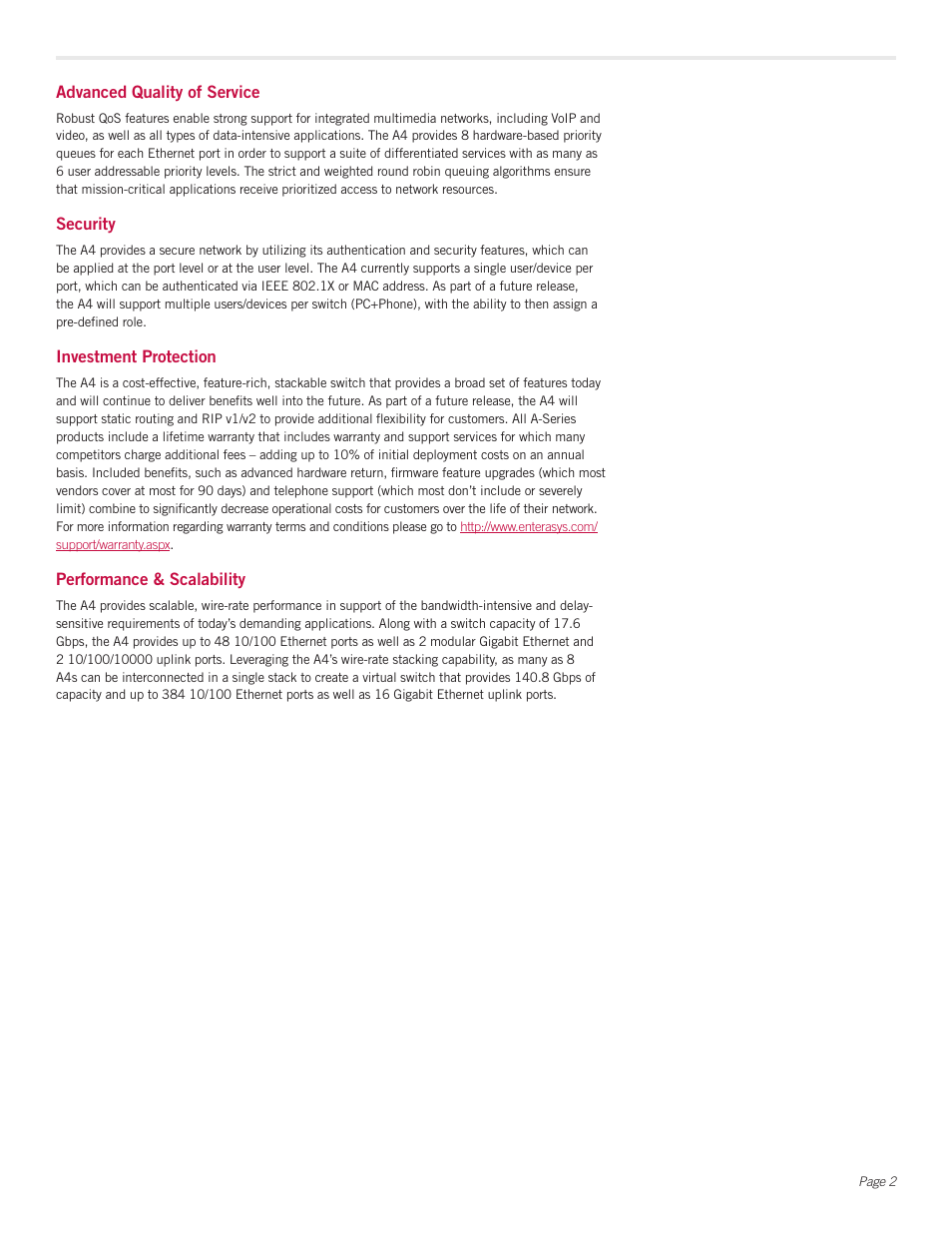 Enterasys A-Series A4 User Manual | Page 2 / 7
