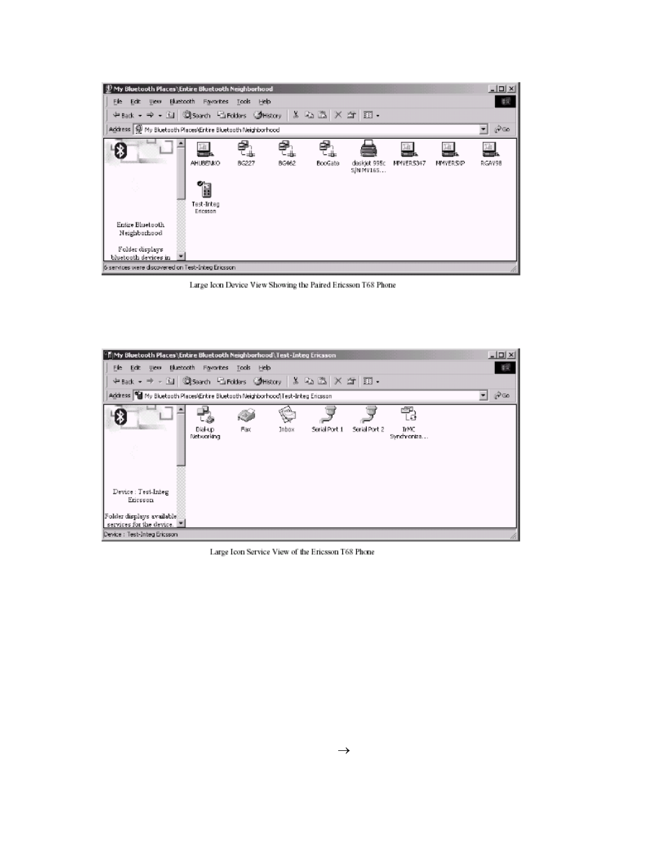 Using the discovered services, Breaking up the device pair | EXP Computer Bluetooth: Pairing to the Ericsson T68 Phone Using BTW 1.2 User Manual | Page 7 / 9