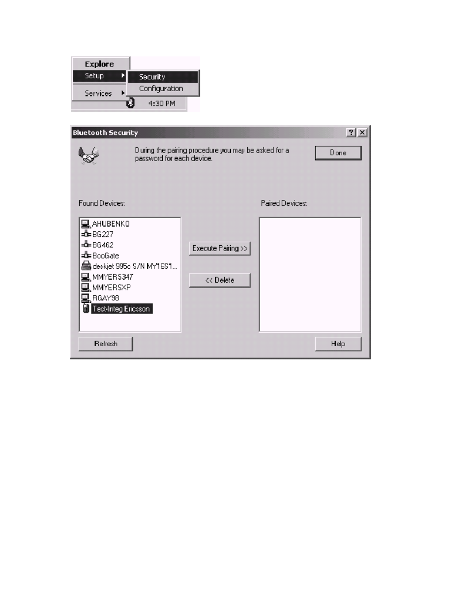 EXP Computer Bluetooth: Pairing to the Ericsson T39 Phone Using BTW 1.2 User Manual | Page 5 / 11