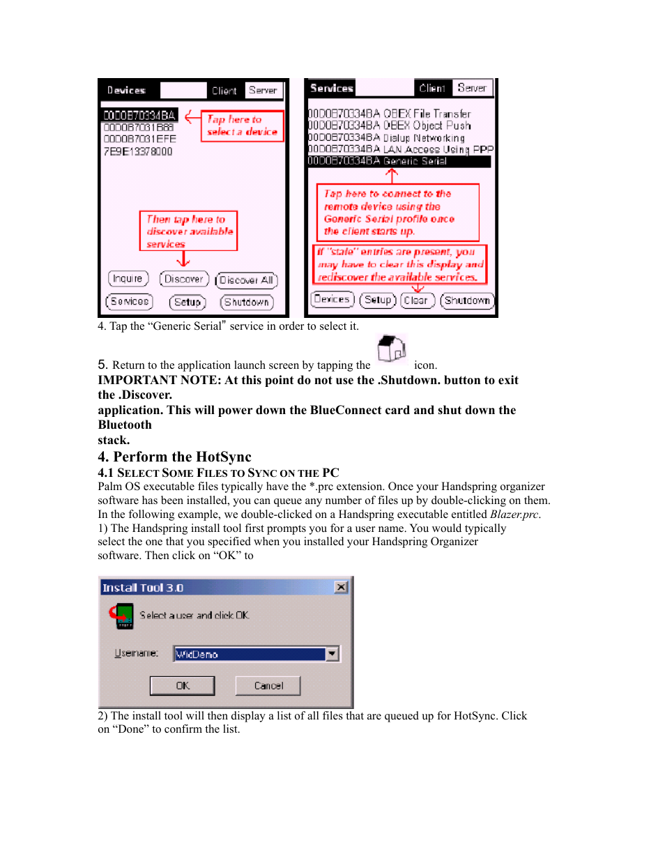 Perform the hotsync | EXP Computer Bluetooth: Wireless HotSync of the Handspring Visor User Manual | Page 10 / 16