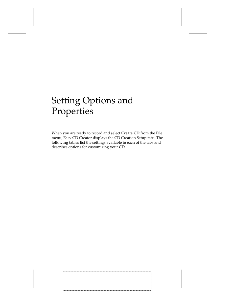 Setting options and properties, Cd creation setup settings, Cd creation setup settings b-1 | EXP Computer EXP CD-Rewriter Bundled S_W User Manual | Page 105 / 130