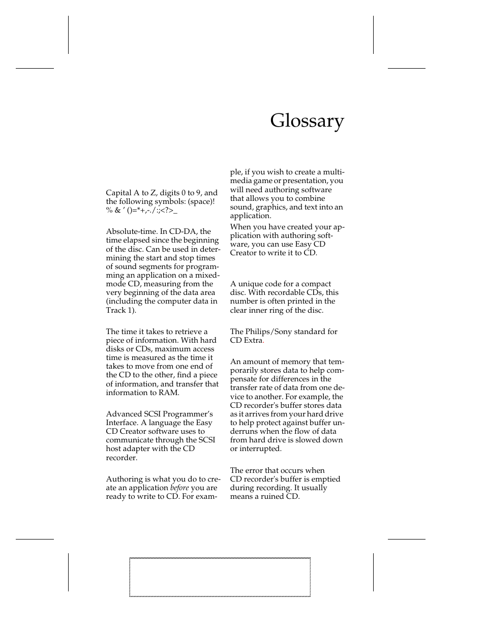 Glossary | EXP Computer EXP CD-Rewriter Bundled S_W User Manual | Page 115 / 130