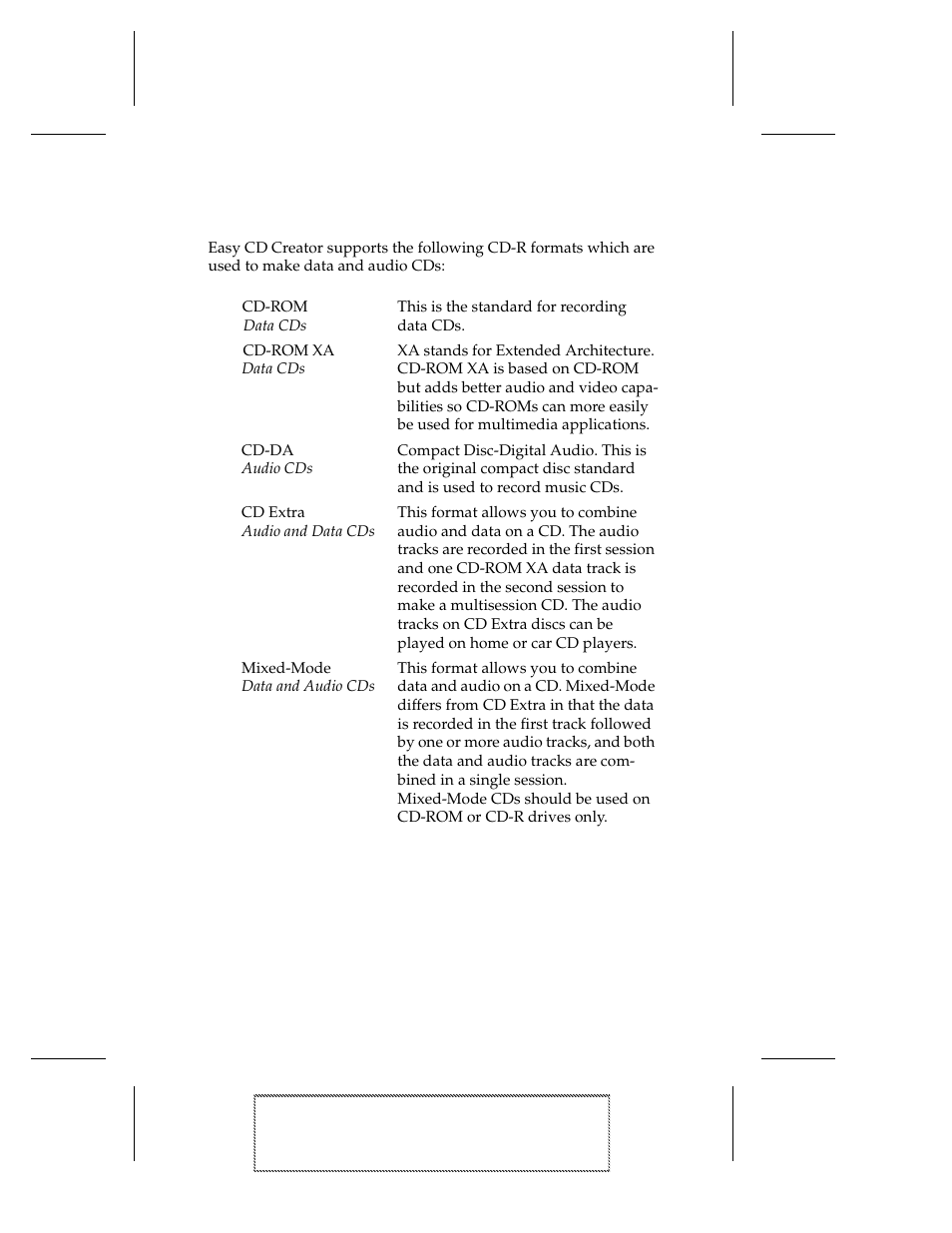 Supported formats, Supported formats 1-3 | EXP Computer EXP CD-Rewriter Bundled S_W User Manual | Page 13 / 130