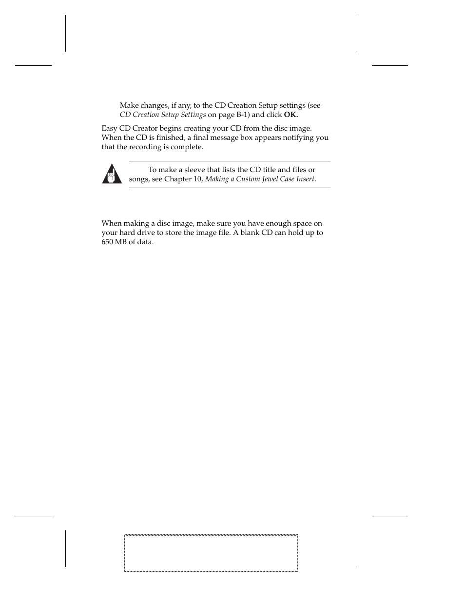 3 make changes, if any, to the cd creation setup s, Disc image writing tips, Disc image writing tips 8-3 | Getting technical support 16-5 | EXP Computer EXP CD-Rewriter Bundled S_W User Manual | Page 65 / 130