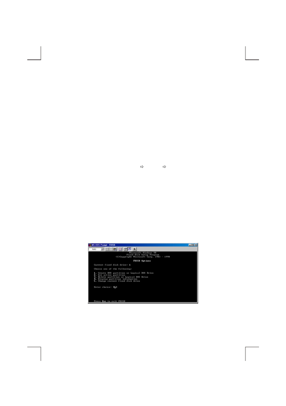 Partition the external hard disk, Using fdisk under windows 98se/me | EXP Computer HD TRAVELER E PCMCIA (including Win 2000 XP) User Manual | Page 30 / 36