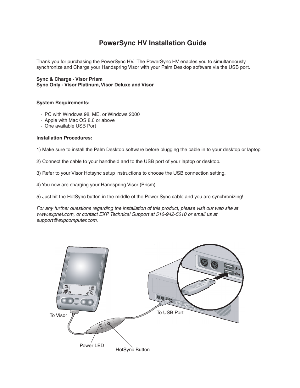 EXP Computer PowerSync-HV User Manual | 1 page