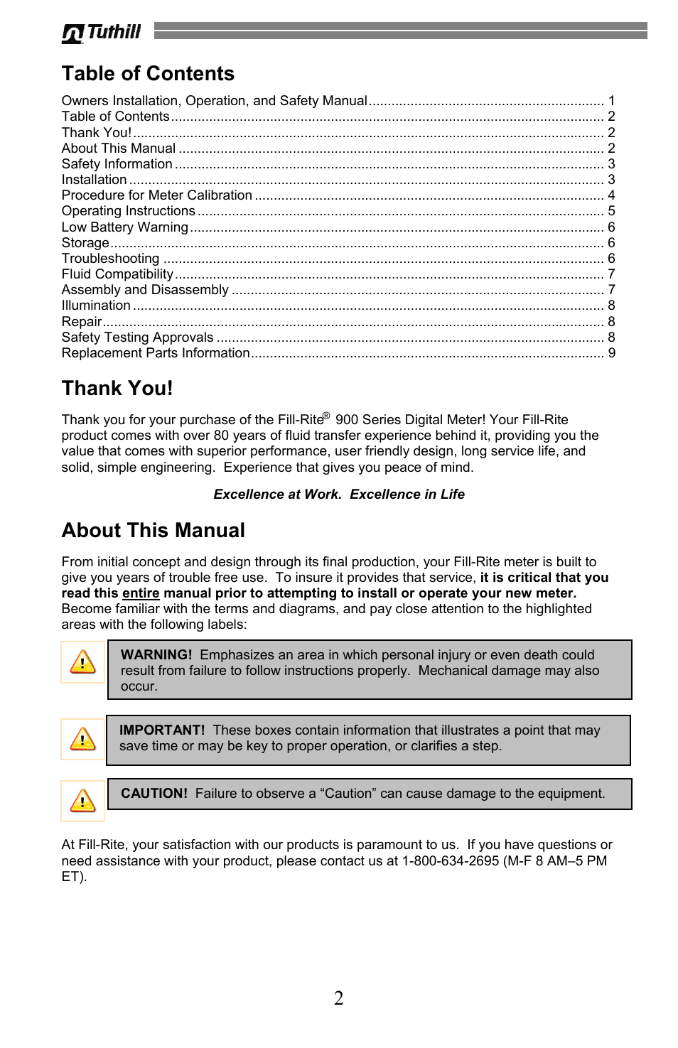 Fill-Rite 900 Series Digital Liquid Meter User Manual | Page 2 / 48