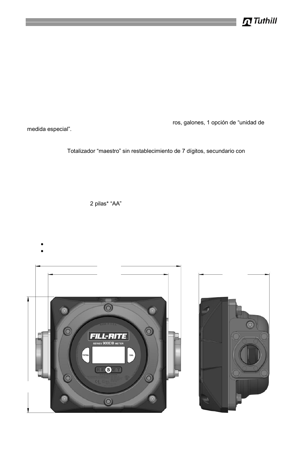 11 información y especificaciones técnicas | Fill-Rite 900 Series Digital Liquid Meter User Manual | Page 23 / 48