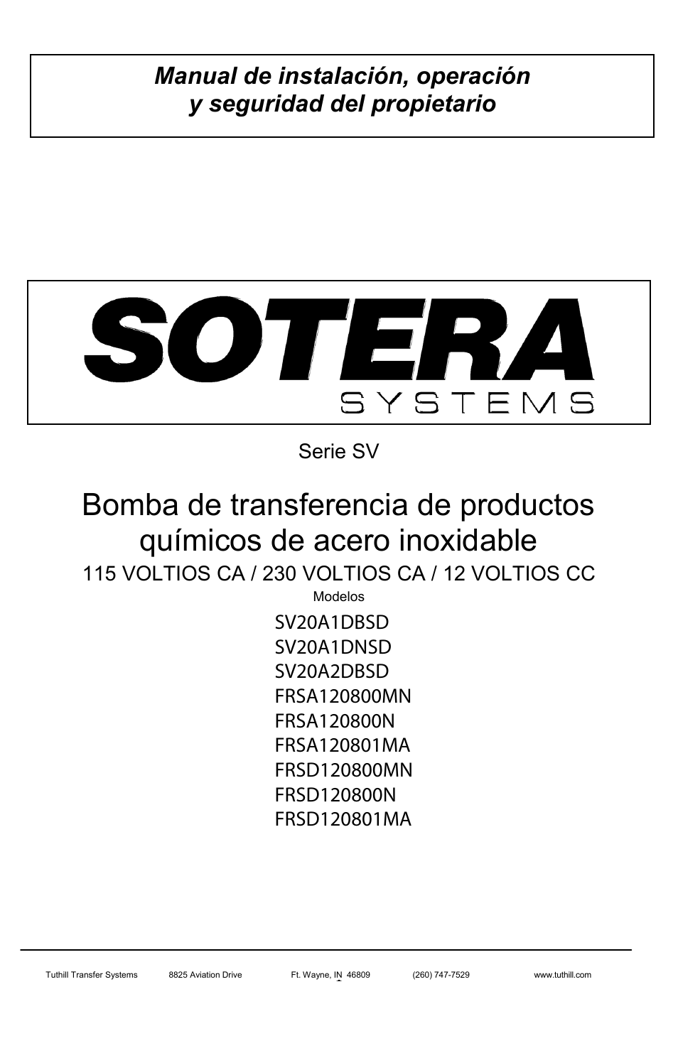 Sotera SV Series User Manual | Page 13 / 48