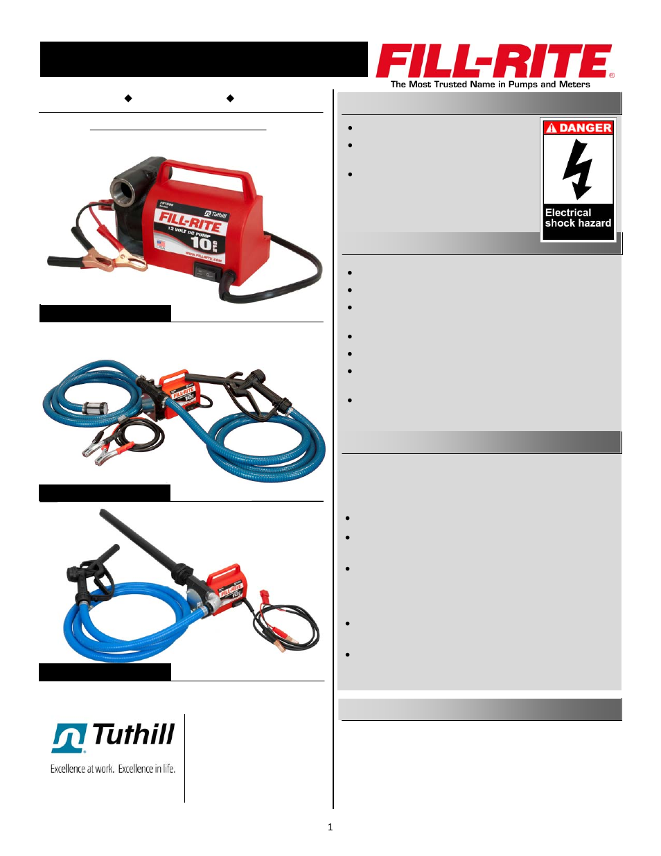 Fill-Rite FR1616 Series Pump User Manual | 4 pages