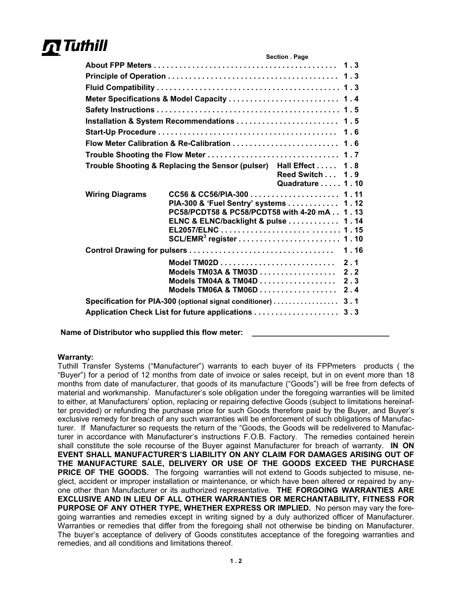 Fill-Rite TM Series Precision Meter User Manual | Page 2 / 24