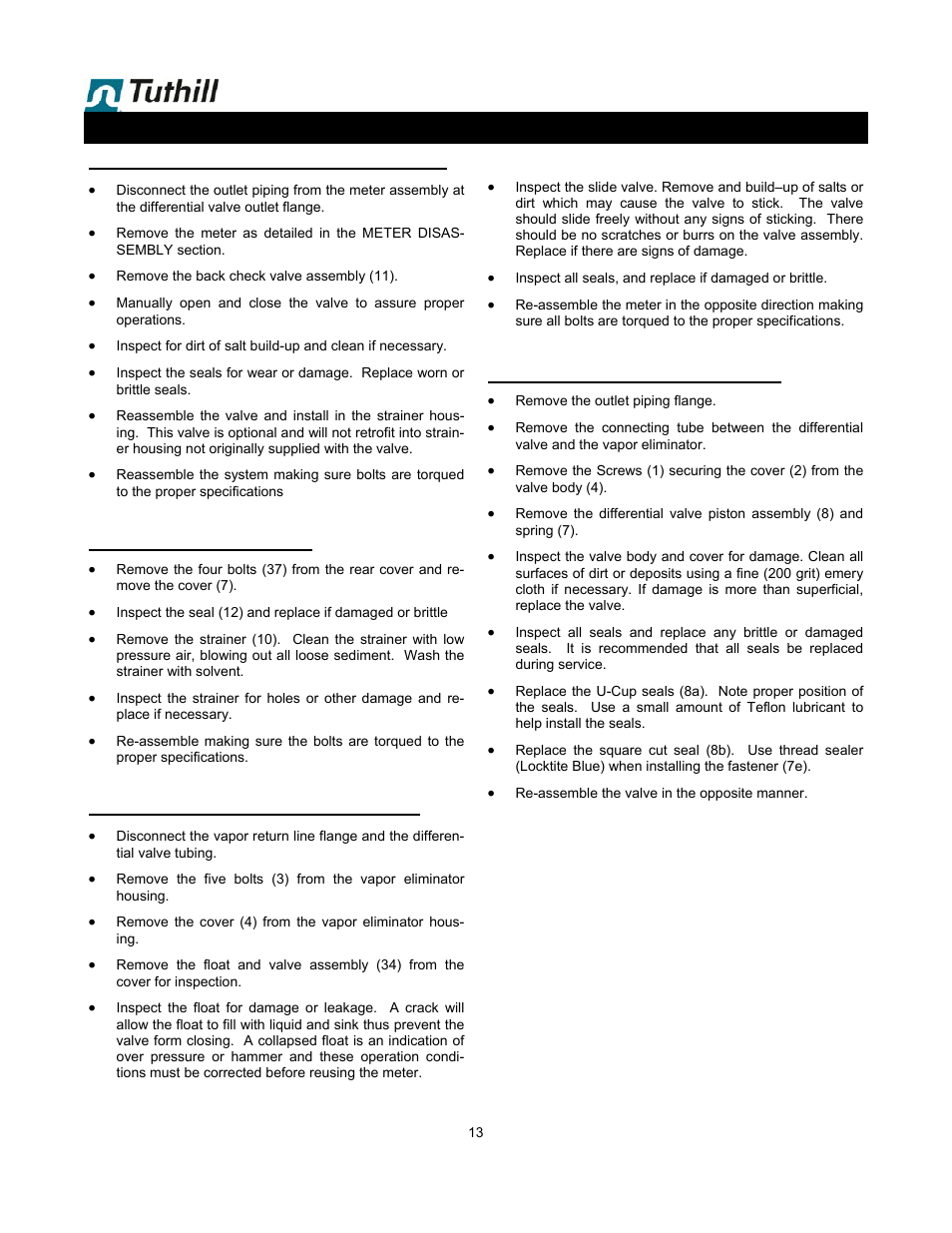 Flow meter maintenance | Fill-Rite TS06 LPG Precision Meter User Manual | Page 13 / 20