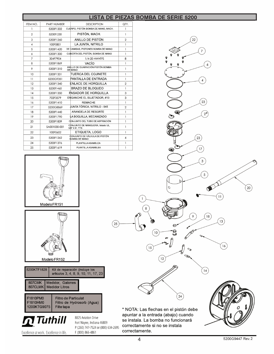Fill-Rite 5200 Series Piston Hand Pump User Manual | Page 4 / 8