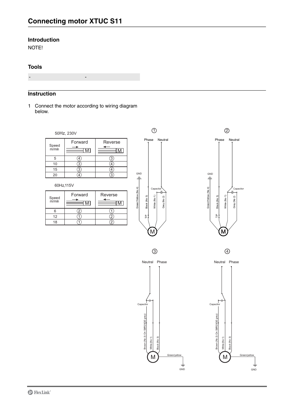 Connecting motor xtuc s11, Introduction, Tools instruction | FlexLink XT (макс. 30 кг) Монтаж User Manual | Page 19 / 74