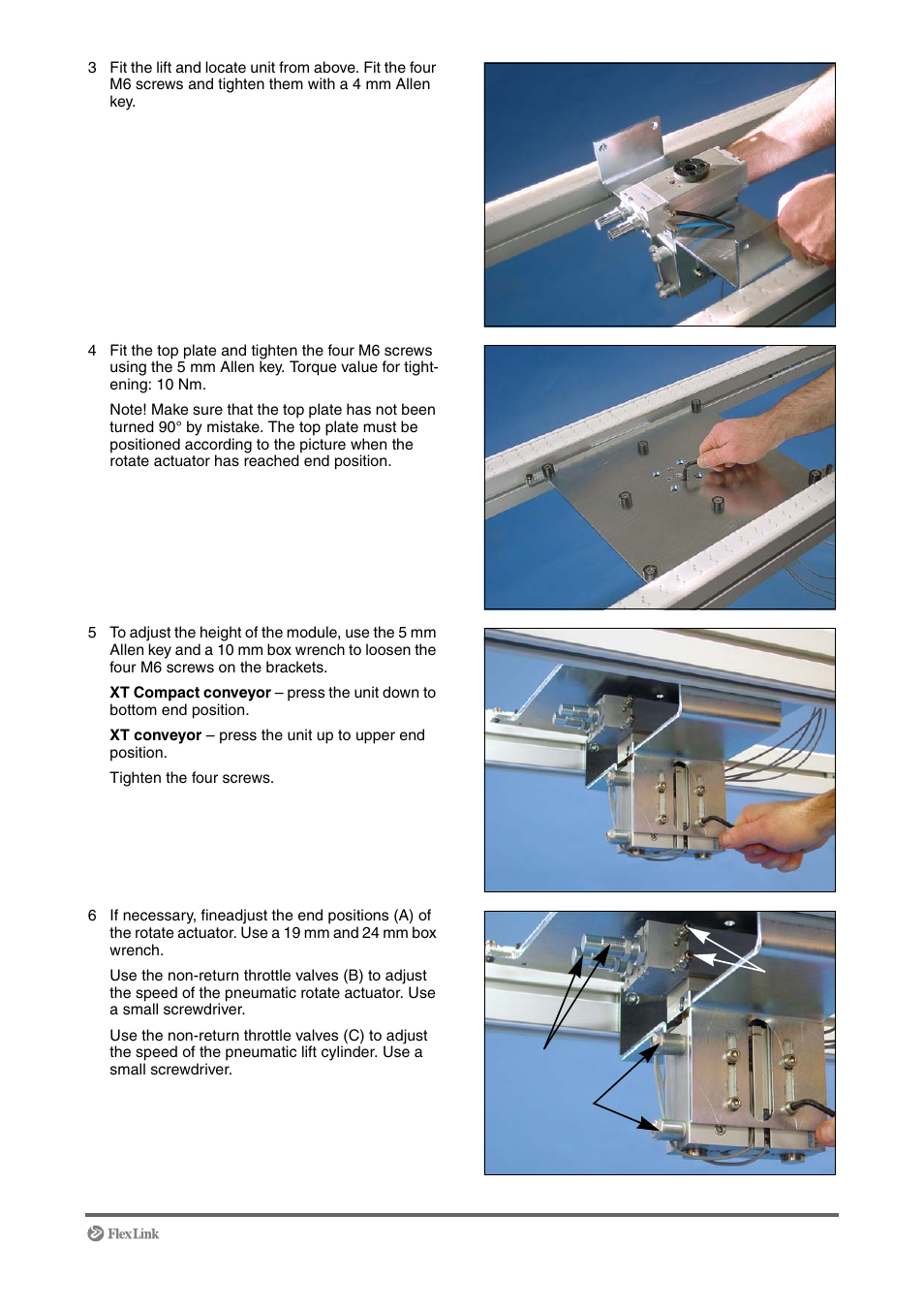 Ab c | FlexLink XT (макс. 30 кг) Монтаж User Manual | Page 69 / 74