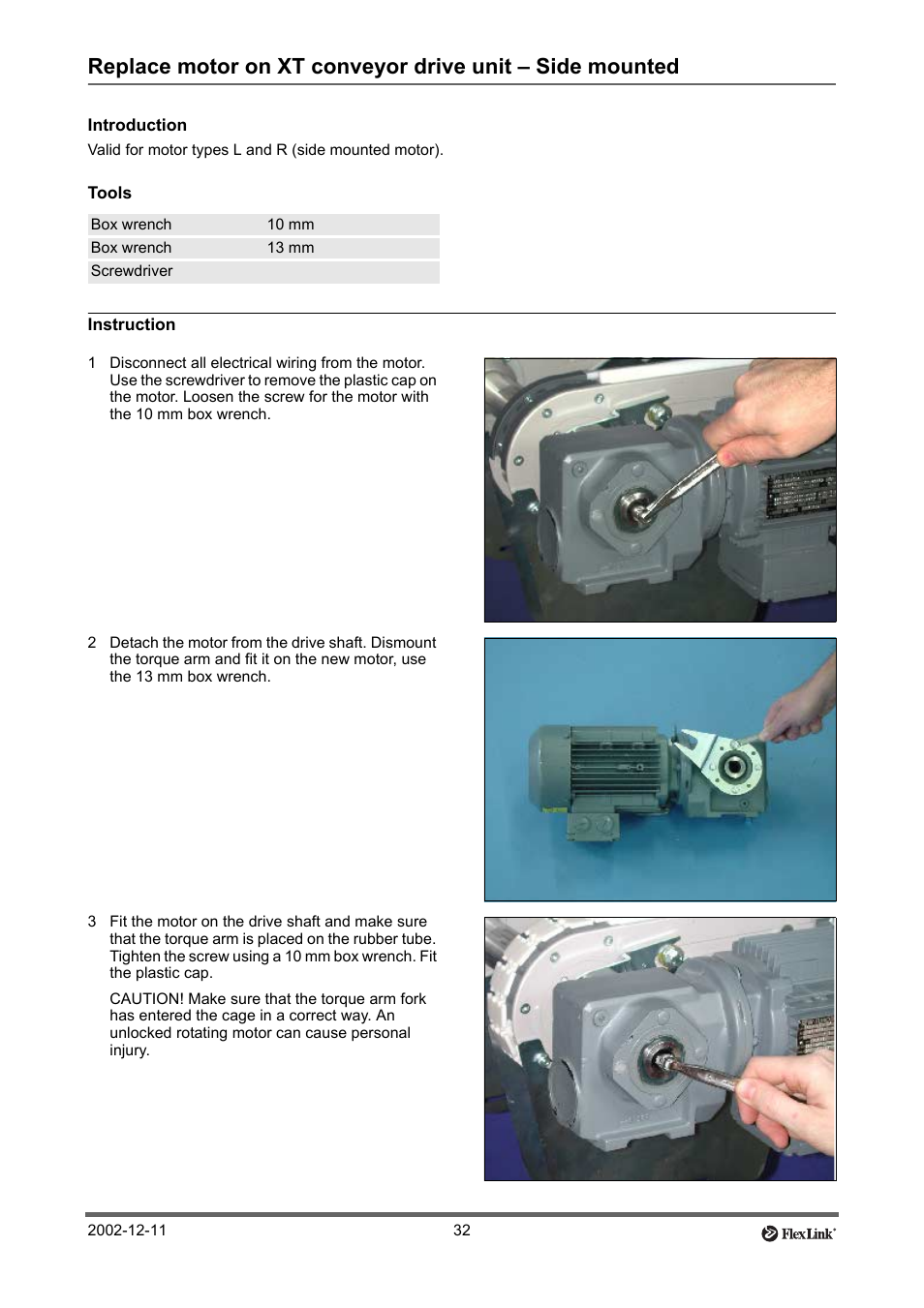 Introduction, Tools, Instruction | FlexLink XT (макс. 30 кг) Тех. обслуживание User Manual | Page 32 / 67