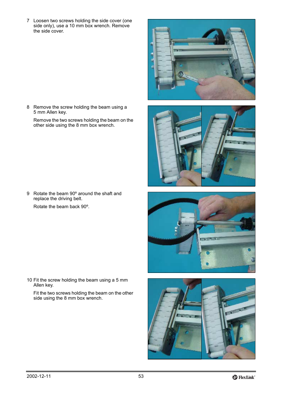 FlexLink XT (макс. 30 кг) Тех. обслуживание User Manual | Page 53 / 67