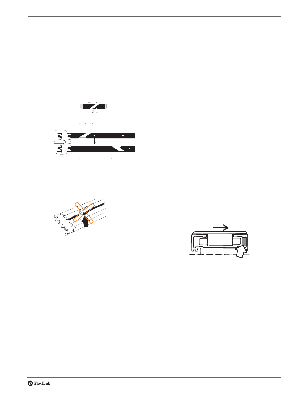 Inspection – slide rails, beams, idlers, bends | FlexLink X45 (43 мм) Тех. обслуживание User Manual | Page 11 / 19