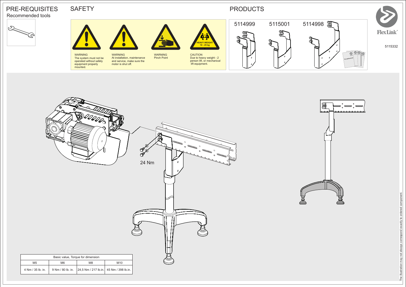 FlexLink X85X (85 мм) Монтаж опорного кронштейна User Manual | 2 pages