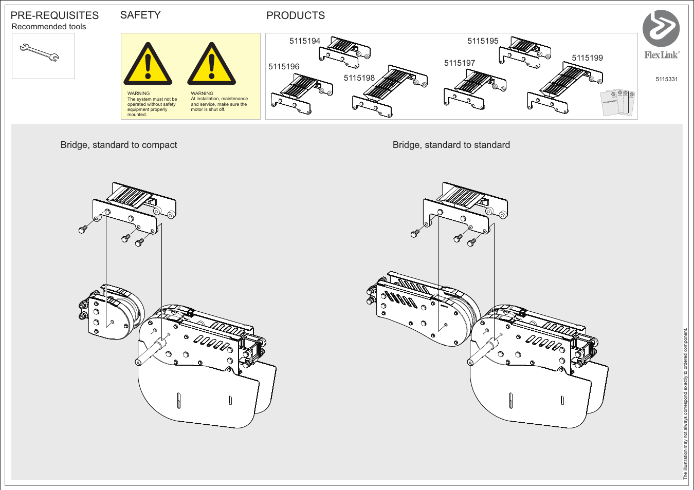 FlexLink X85X (85 мм) Монтаж стола User Manual | 2 pages