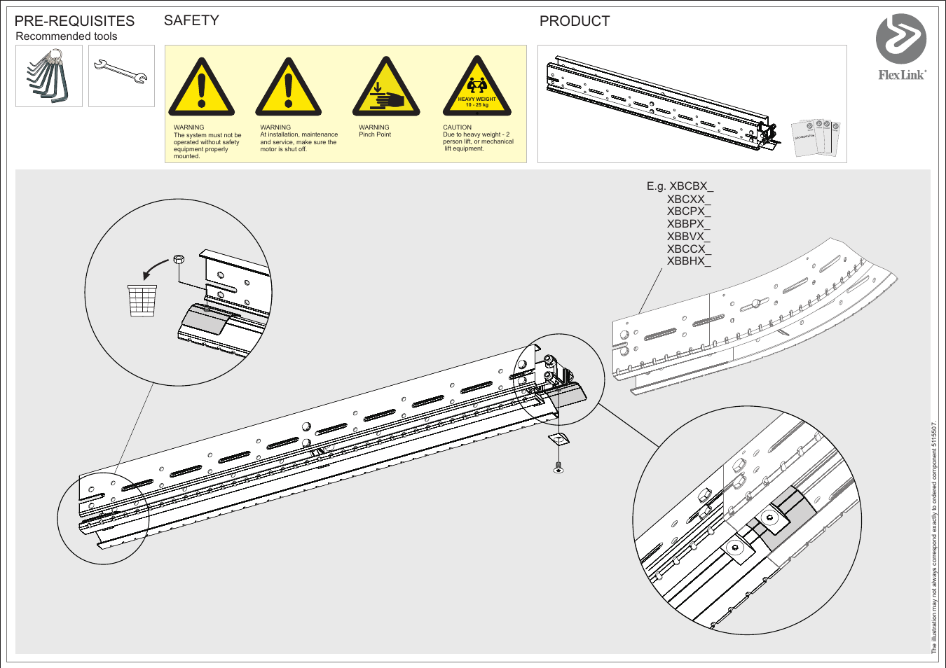 FlexLink X85Y (85 мм) Монтаж User Manual | 2 pages