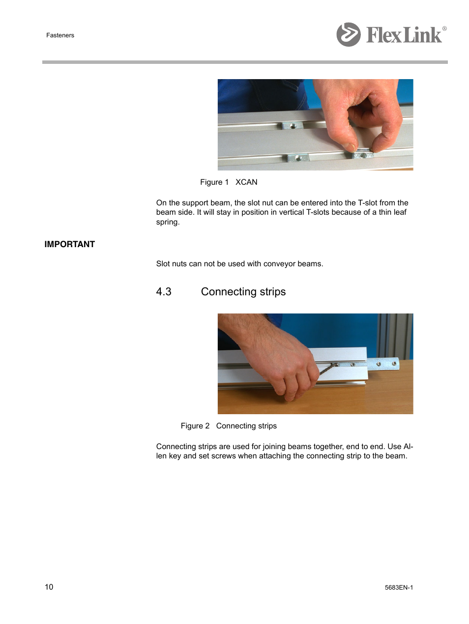 Figure 1 xcan, 3 connecting strips, Figure 2 connecting strips | FlexLink WL322 (322 мм) Монтаж User Manual | Page 14 / 48