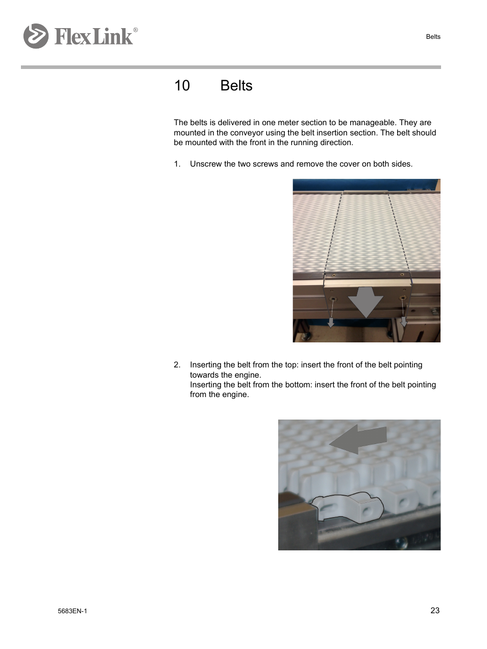 10 belts | FlexLink WL322 (322 мм) Монтаж User Manual | Page 27 / 48