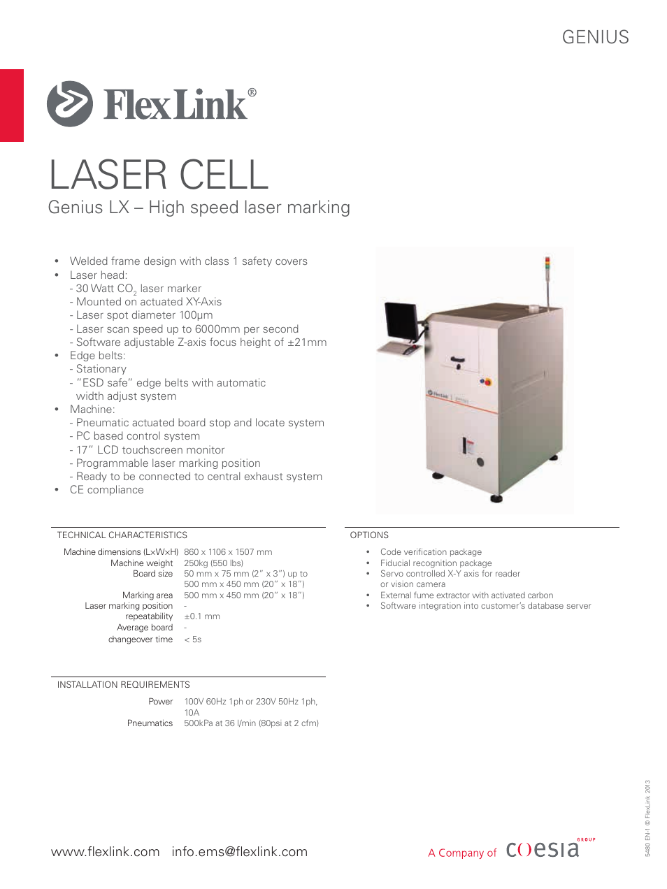 FlexLink Laser Cell User Manual | 1 page