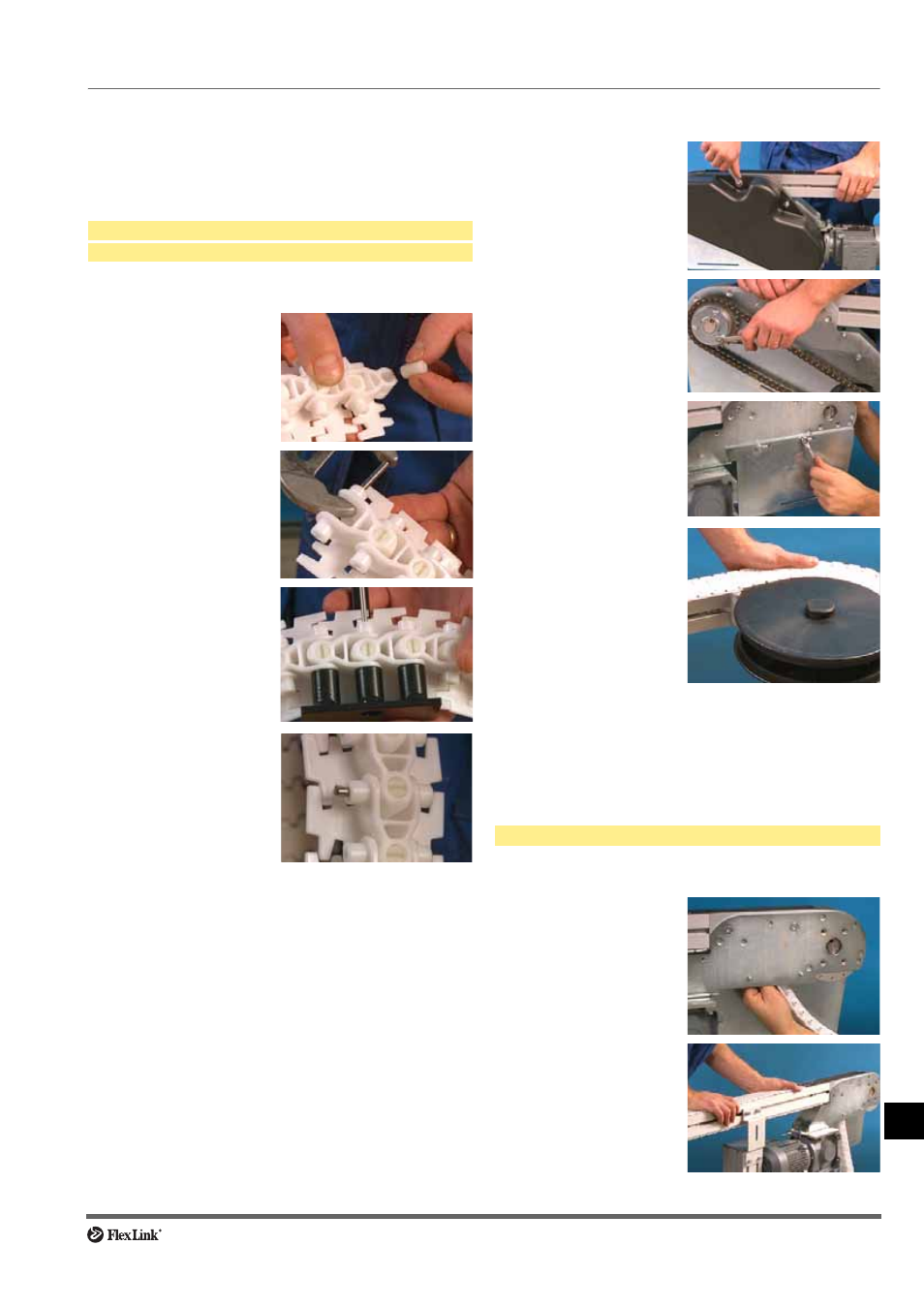 FlexLink Конвейерная цепь Монтаж User Manual | 2 pages