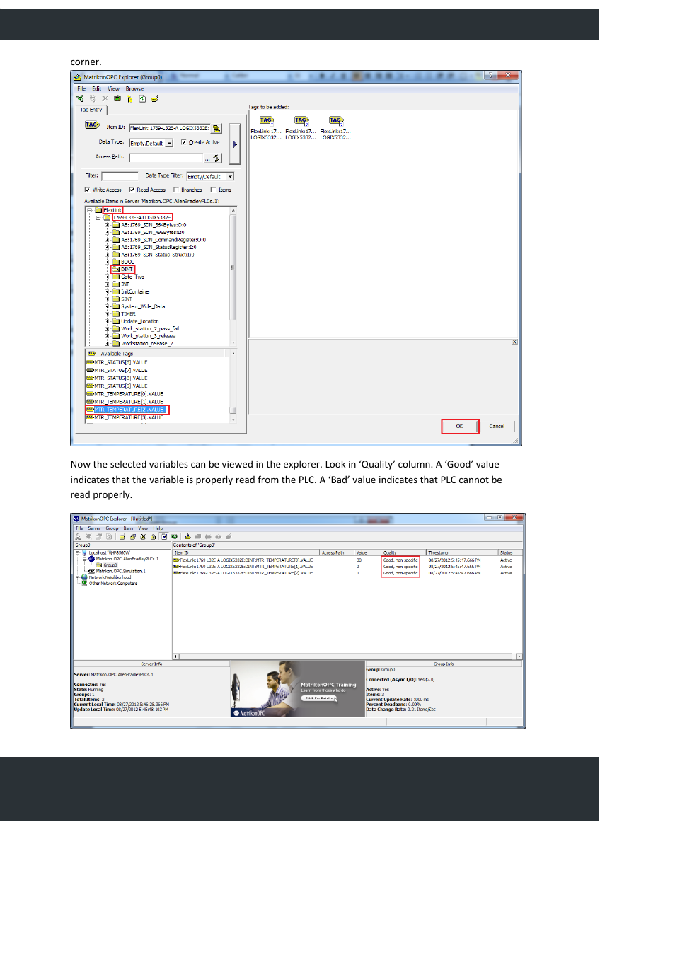 Verifying plc information via matrikon opc server | FlexLink YOUTILIZE User Manual | Page 104 / 125